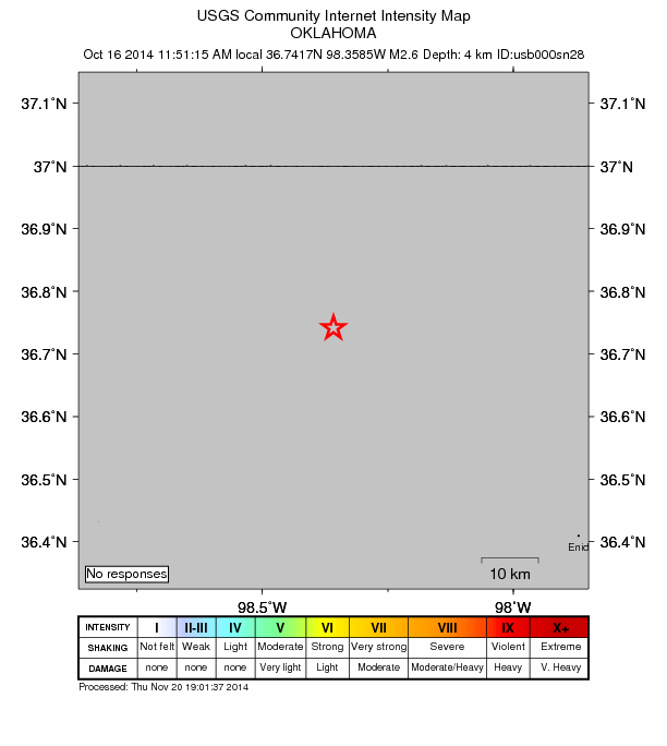 Did You Feel It? map: shaking reported by the public