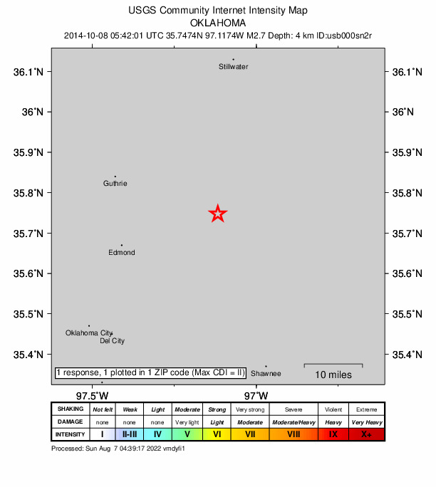 Did You Feel It? map: shaking reported by the public