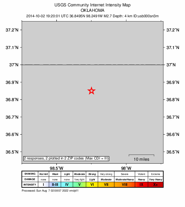 Did You Feel It? map: shaking reported by the public