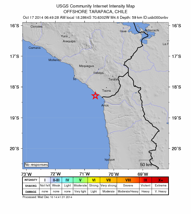 Did You Feel It? map: shaking reported by the public