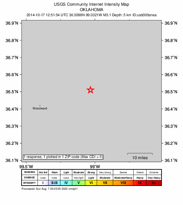 Did You Feel It? map: shaking reported by the public
