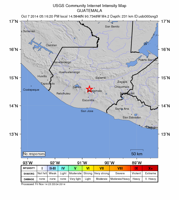 Did You Feel It? map: shaking reported by the public
