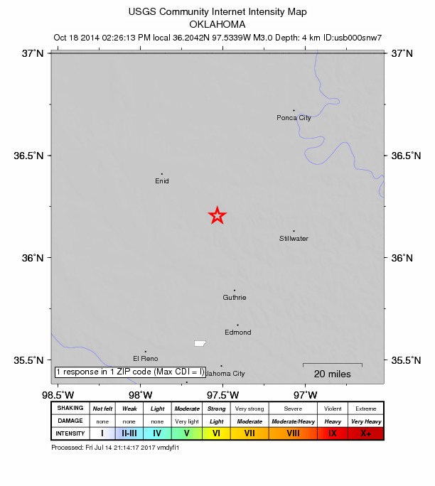 Did You Feel It? map: shaking reported by the public