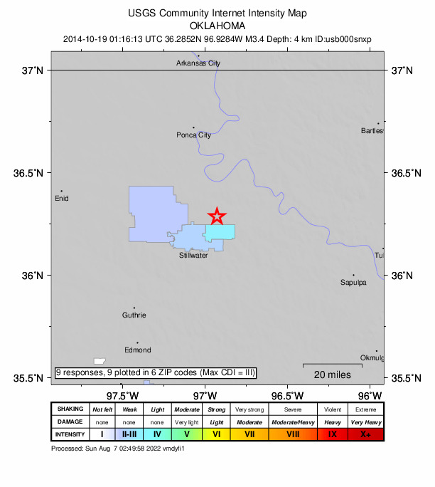Did You Feel It? map: shaking reported by the public