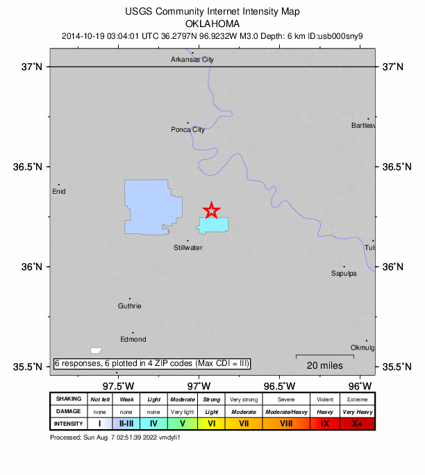 Did You Feel It? map: shaking reported by the public