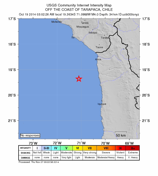 Did You Feel It? map: shaking reported by the public