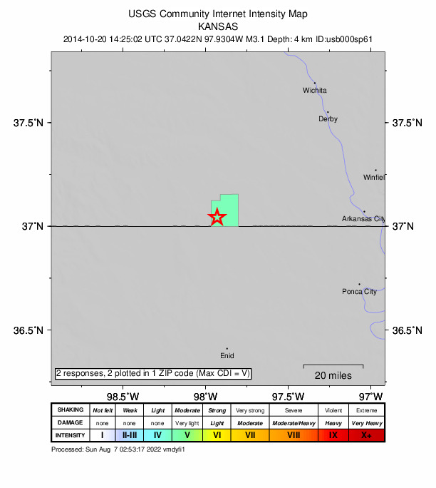 Did You Feel It? map: shaking reported by the public