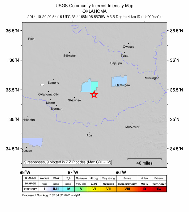 Did You Feel It? map: shaking reported by the public