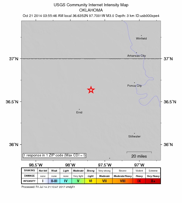Did You Feel It? map: shaking reported by the public