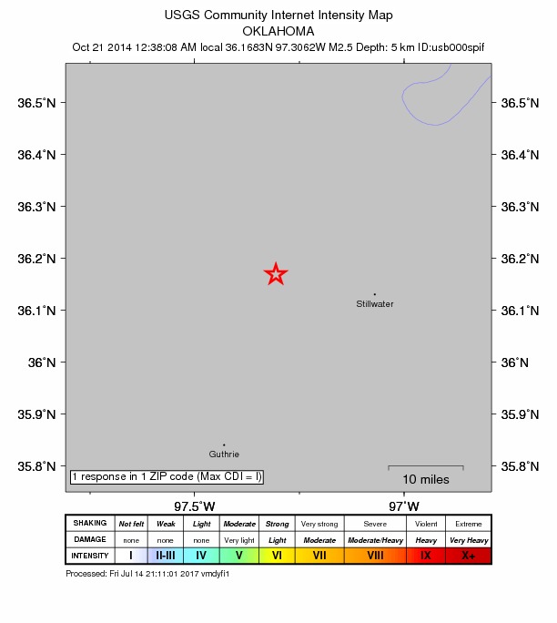 Did You Feel It? map: shaking reported by the public