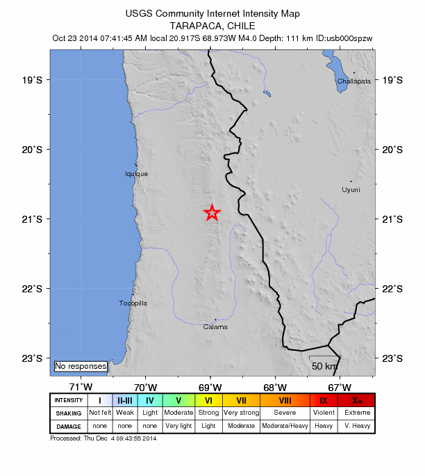 Did You Feel It? map: shaking reported by the public