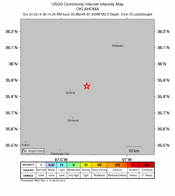 Did You Feel It? map: shaking reported by the public