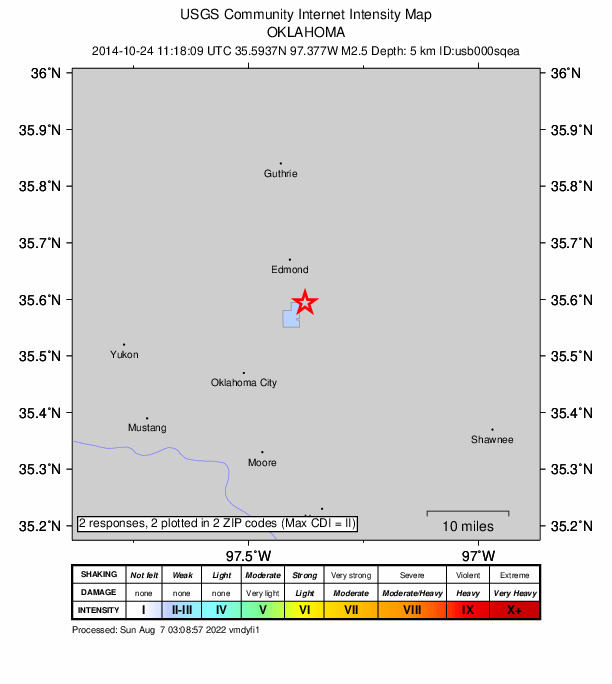 Did You Feel It? map: shaking reported by the public
