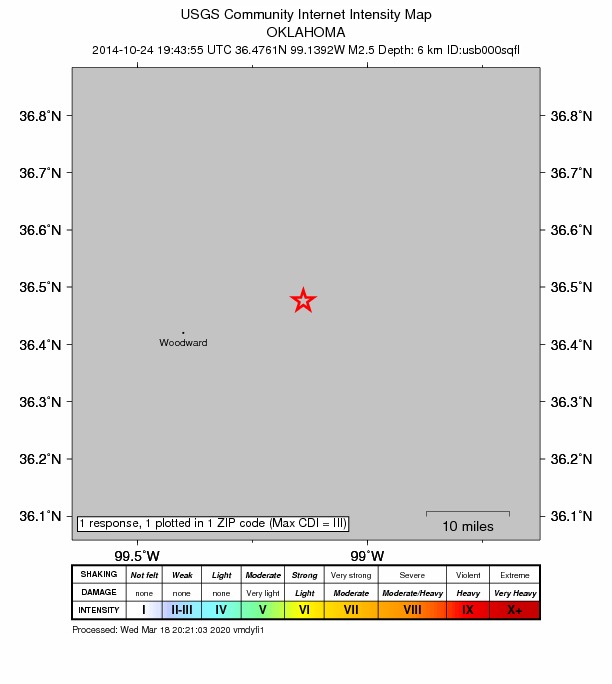 Did You Feel It? map: shaking reported by the public