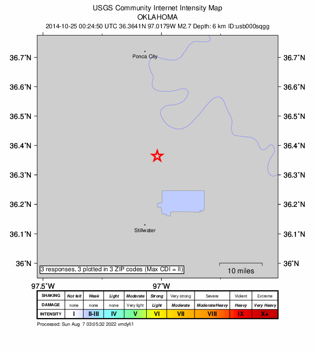 Did You Feel It? map: shaking reported by the public