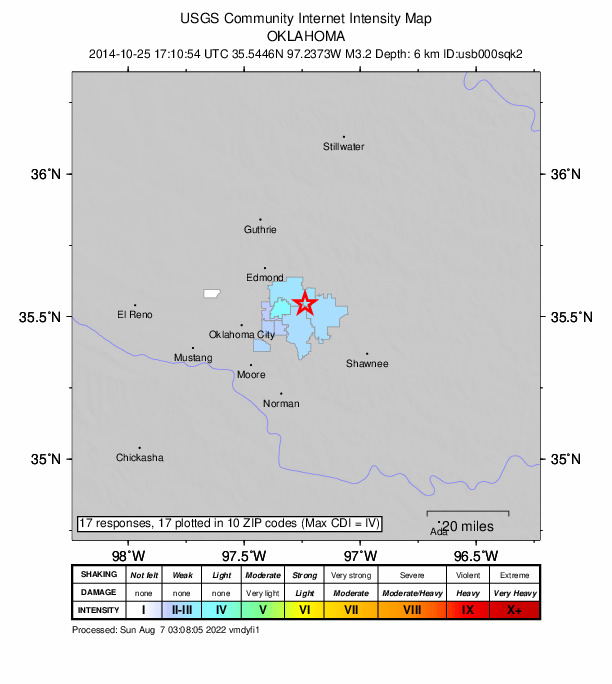 Did You Feel It? map: shaking reported by the public