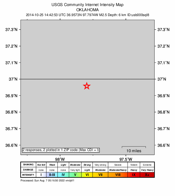 Did You Feel It? map: shaking reported by the public