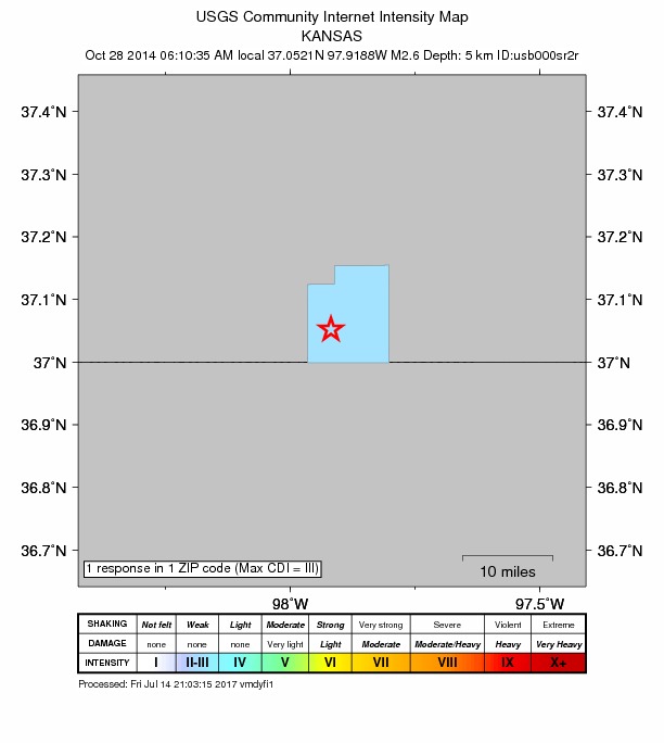 Did You Feel It? map: shaking reported by the public