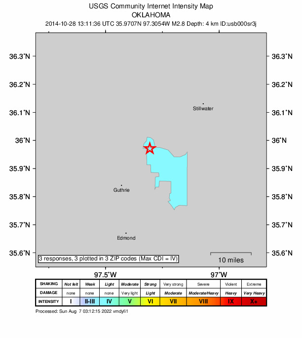Did You Feel It? map: shaking reported by the public