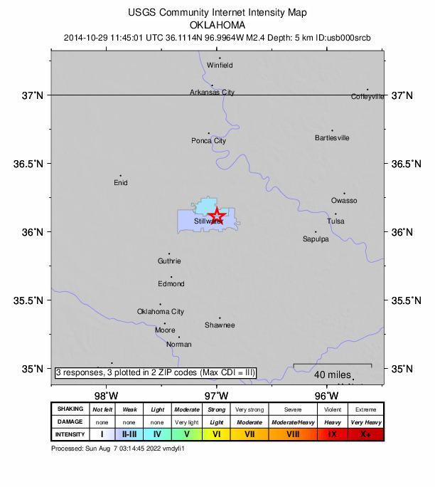 Did You Feel It? map: shaking reported by the public