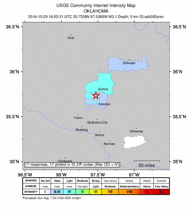 Did You Feel It? map: shaking reported by the public