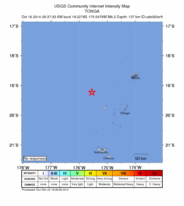 Did You Feel It? map: shaking reported by the public