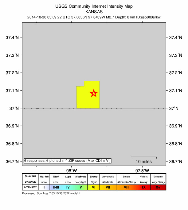 Did You Feel It? map: shaking reported by the public