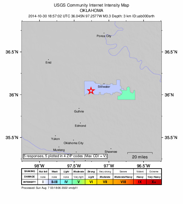 Did You Feel It? map: shaking reported by the public