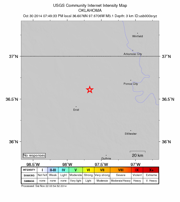 Did You Feel It? map: shaking reported by the public