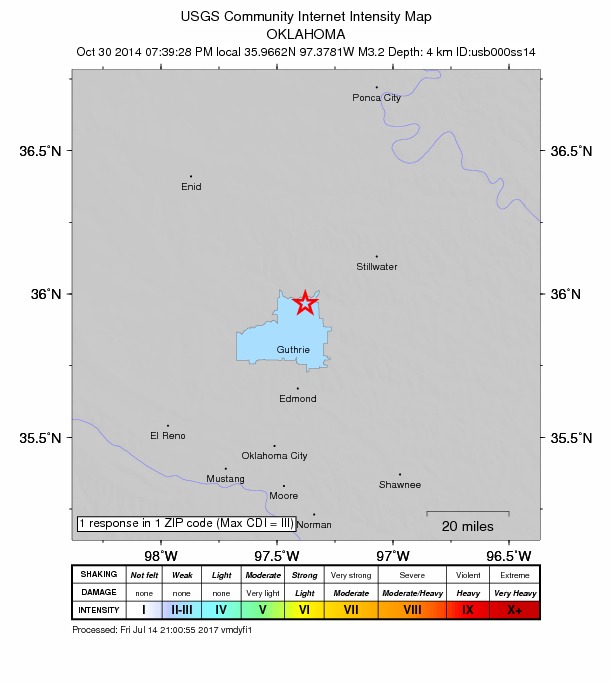 Did You Feel It? map: shaking reported by the public