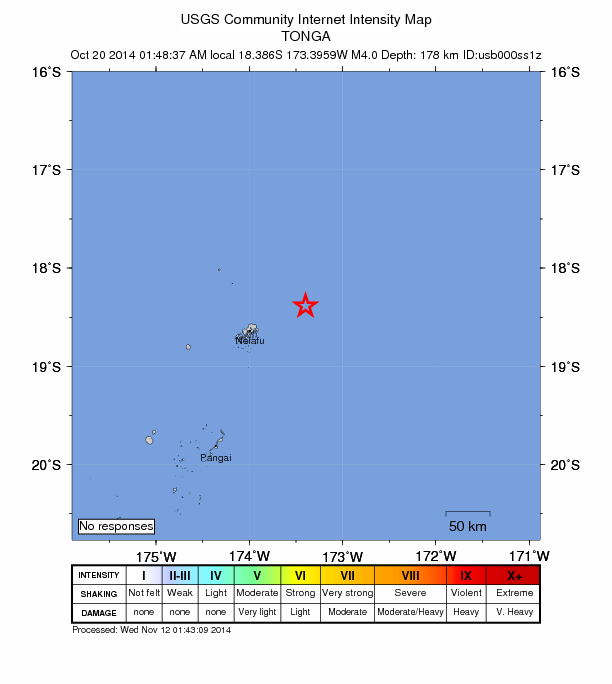 Did You Feel It? map: shaking reported by the public