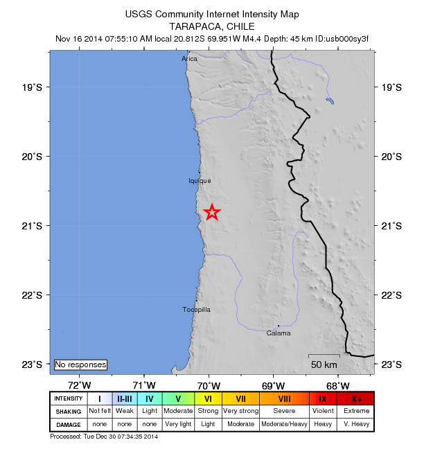 Did You Feel It? map: shaking reported by the public