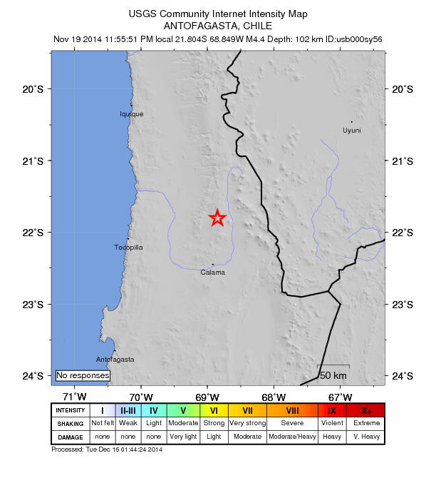 Did You Feel It? map: shaking reported by the public
