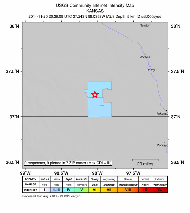 Did You Feel It? map: shaking reported by the public