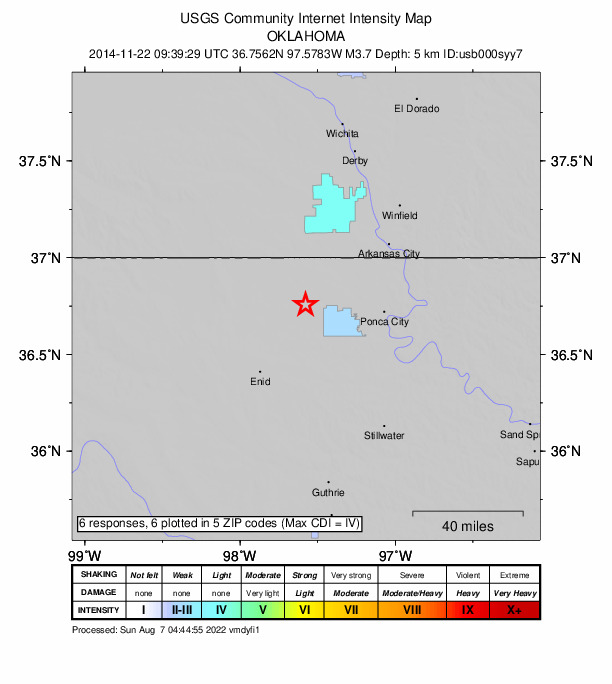 Did You Feel It? map: shaking reported by the public