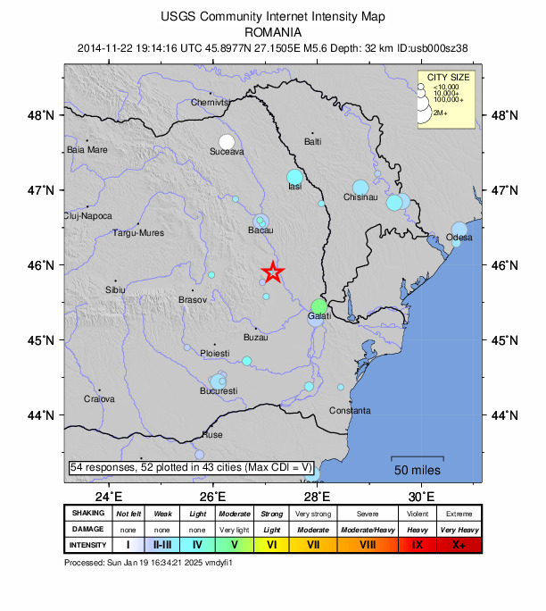 Did You Feel It? map: shaking reported by the public