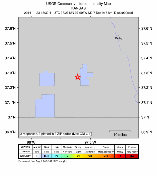 Did You Feel It? map: shaking reported by the public