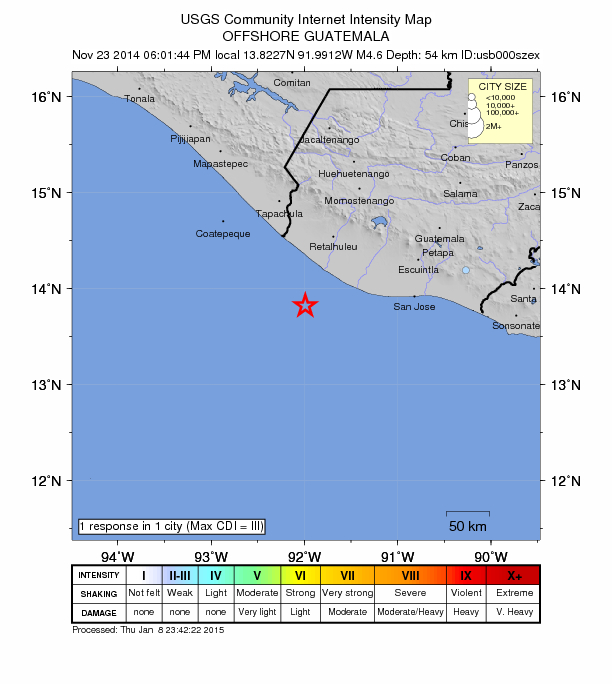 Did You Feel It? map: shaking reported by the public