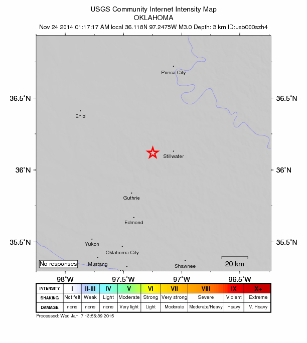 Did You Feel It? map: shaking reported by the public