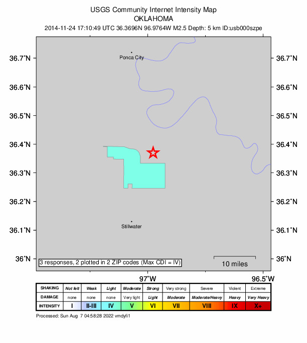 Did You Feel It? map: shaking reported by the public