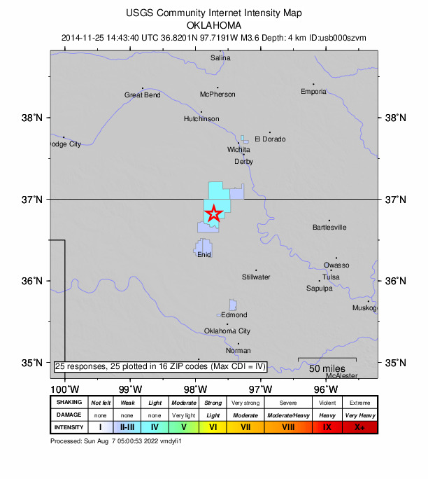 Did You Feel It? map: shaking reported by the public