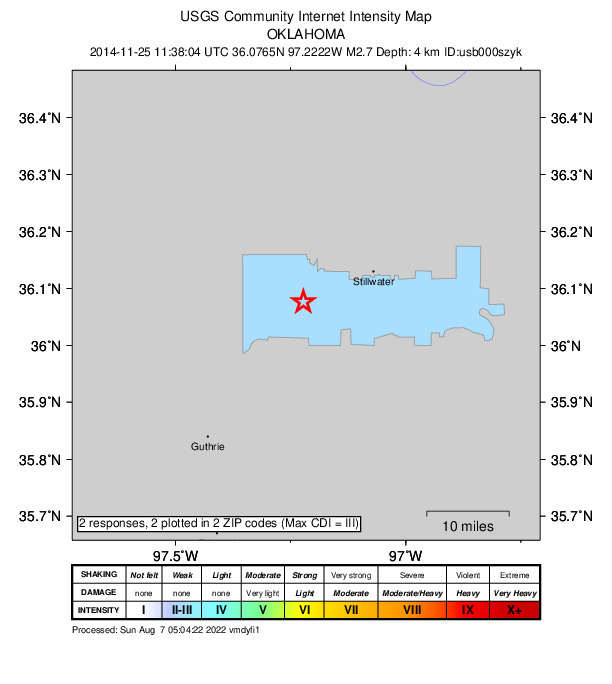 Did You Feel It? map: shaking reported by the public