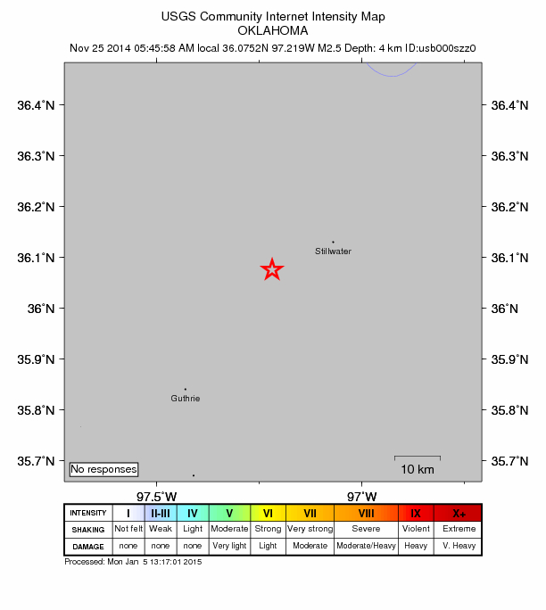 Did You Feel It? map: shaking reported by the public