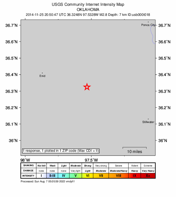Did You Feel It? map: shaking reported by the public