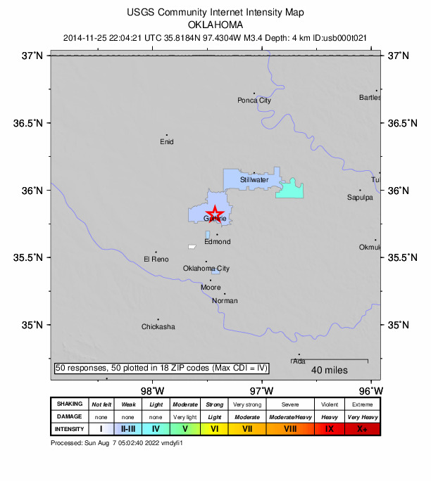 Did You Feel It? map: shaking reported by the public