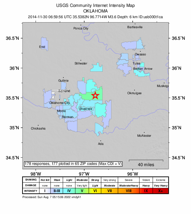 Did You Feel It? map: shaking reported by the public