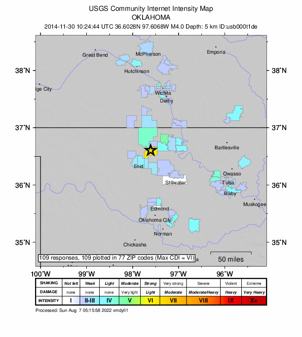 Did You Feel It? map: shaking reported by the public