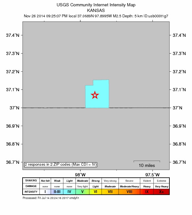 Did You Feel It? map: shaking reported by the public