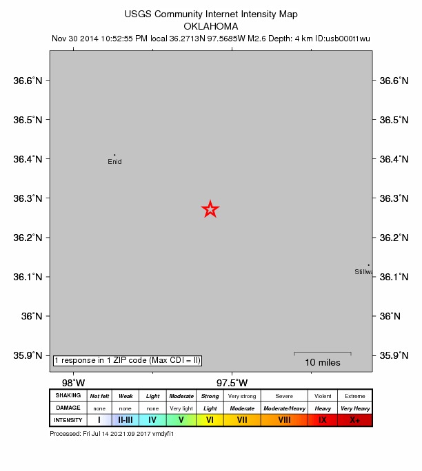 Did You Feel It? map: shaking reported by the public