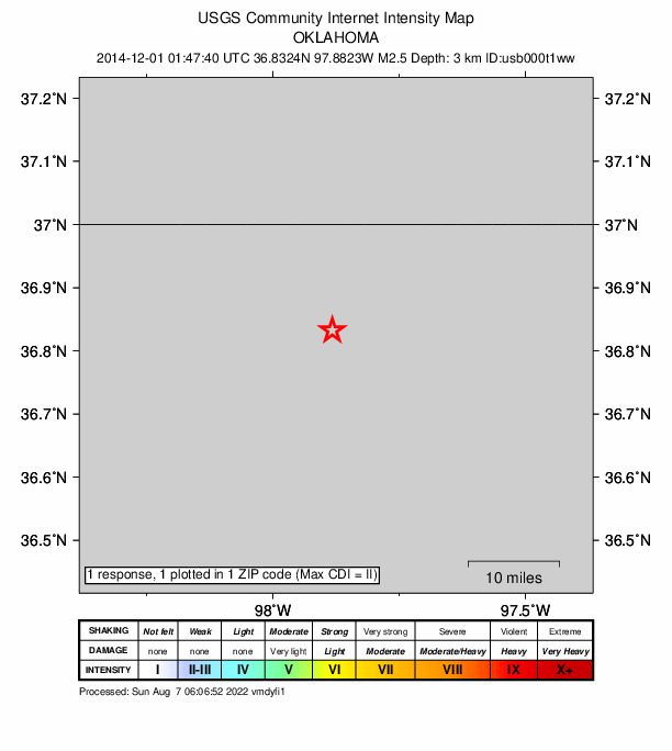 Did You Feel It? map: shaking reported by the public